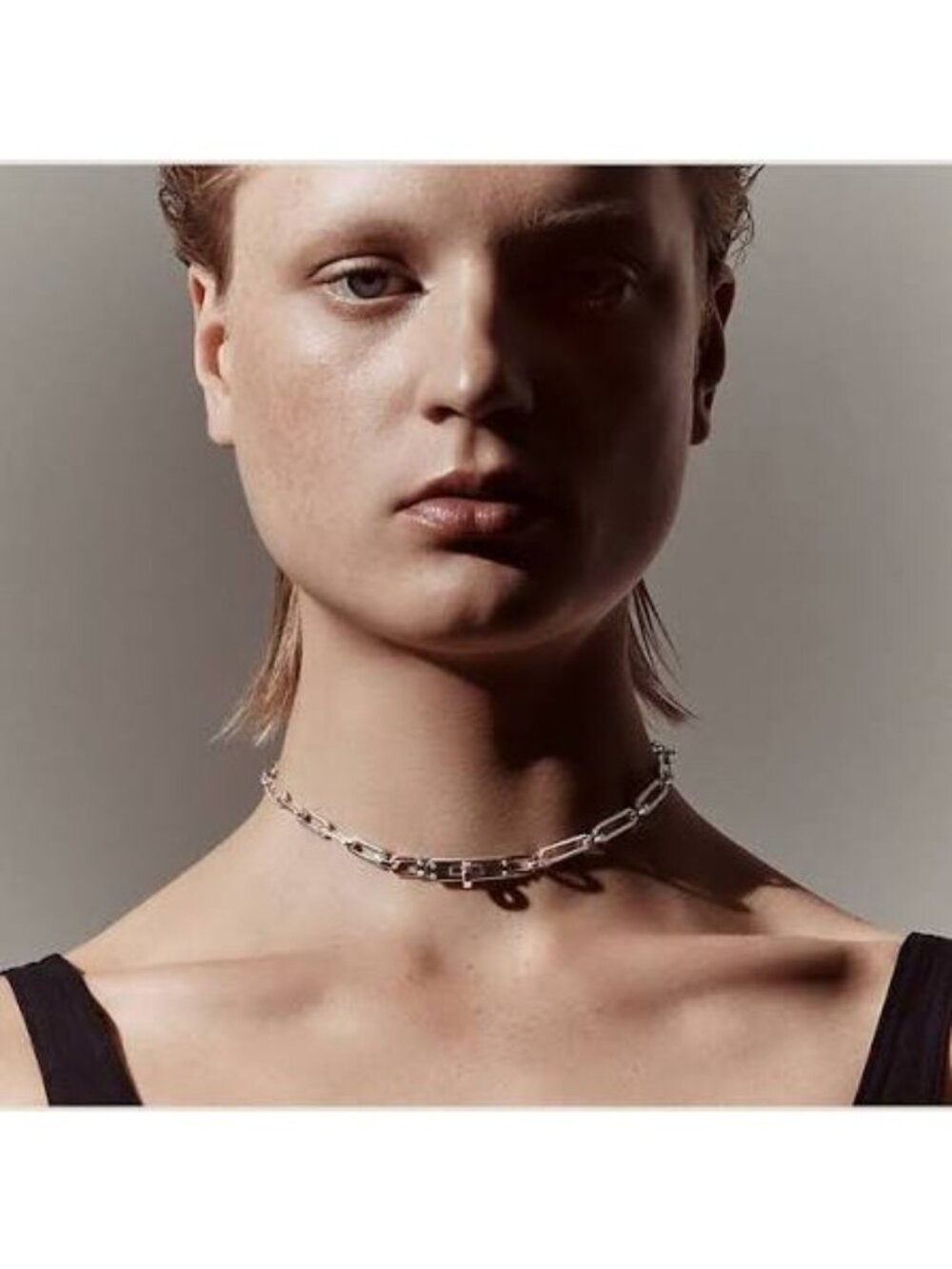 HERMES Sterling Silver Kelly Clasp Double Bracelet / Choker